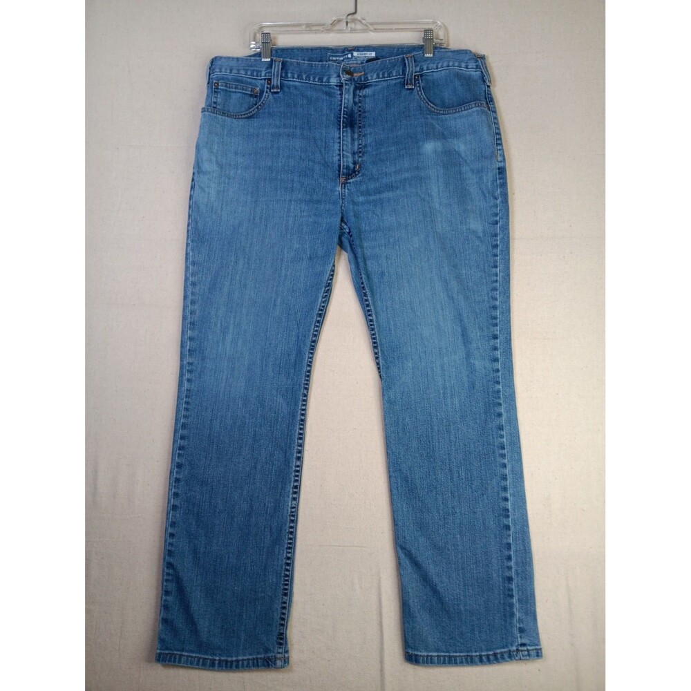 Carhartt Rugged Flex Straight Fit Jeans 40x30 Medium Wash Stretch Pockets EUC